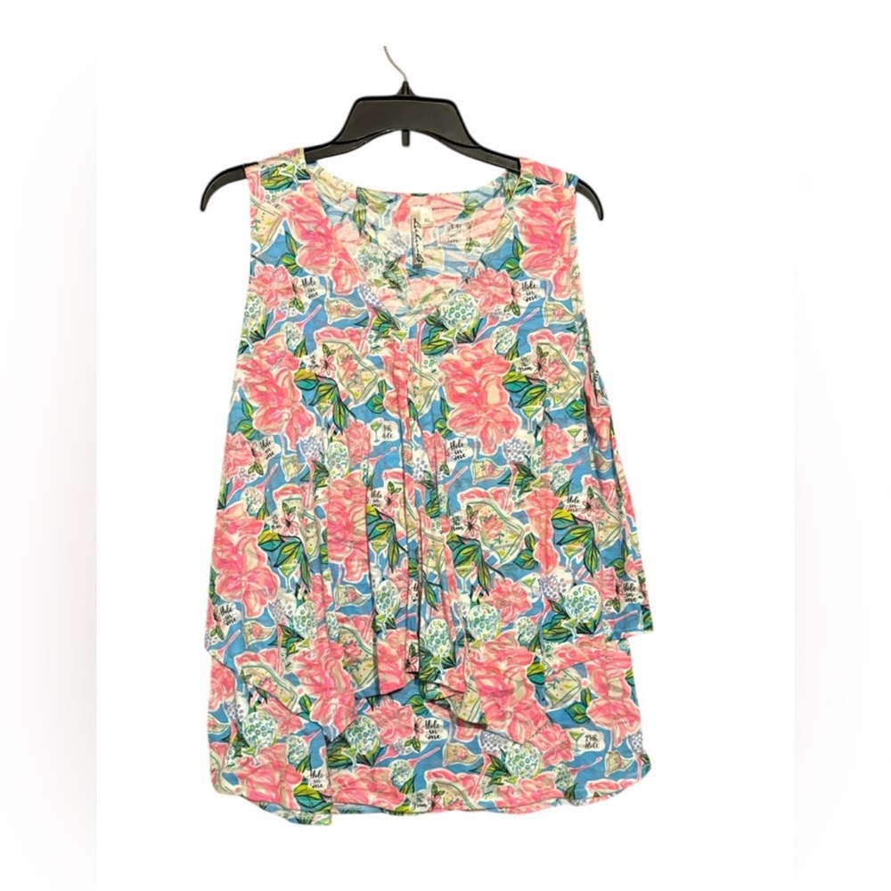 Pink Pleated Sleeveless Tank Top
